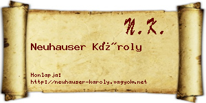Neuhauser Károly névjegykártya